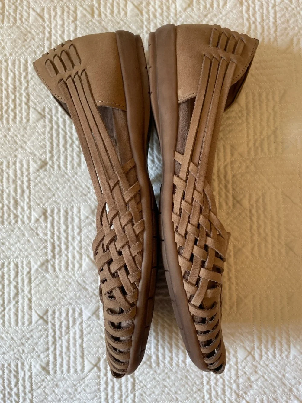 Natural Soul Tan Woven Huarache Flats